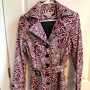 Vertigo Paris Red and White designed Trench Coat